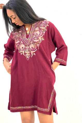 Vintage Embroidered Wool Cozy Tunic Dress Selected by Anna Corinna