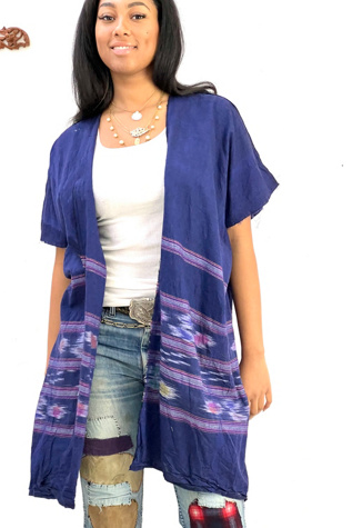 Anna Corinna Hand Woven Dusk Ikat Jacket