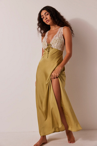 Countryside Maxi Slip by Intimately at Free People in Palm Leaf, Size: Small