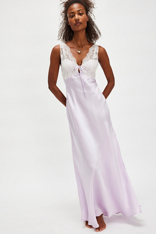 Countryside Maxi Slip By Intimately At Free People In Lavender Fog Combo, Size: Small