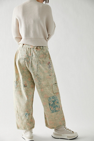 Salopette Jean Patchwork Floral Magnolia Pearl écume De Mer - Taille Unique - Neuve Avec étiquettes