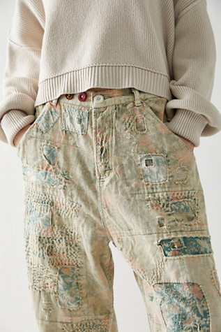 Salopette Jean Patchwork Magnolia Pearl - Modèle Audie écume De Mer - Taille Unique Femme