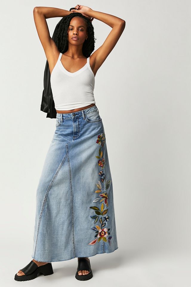 Driftwood Denim Maxi Skirt #1