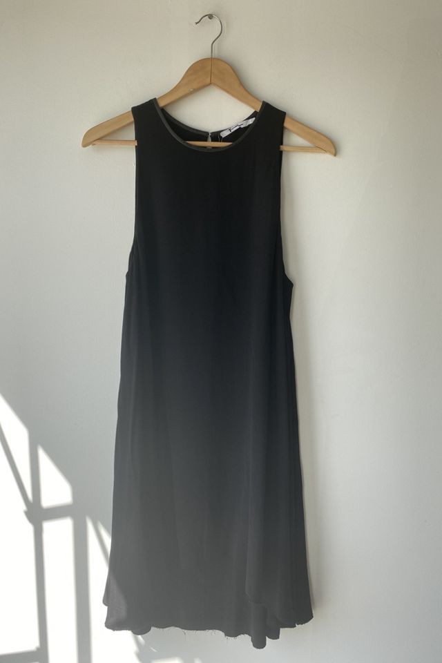 Black dress hotsell with leather trim