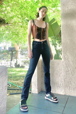 Acne Studios Dark Wash Medium Rise Straight Leg Jeans Selected by The Curatorial Dept.