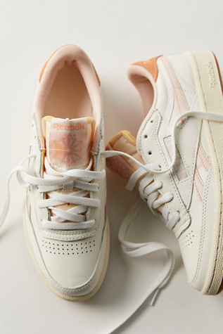 Reebok Club C Revenge Vintage Trainers Shoe At Free People In Chalk/Bleached Peach/Sun, Size: US 7