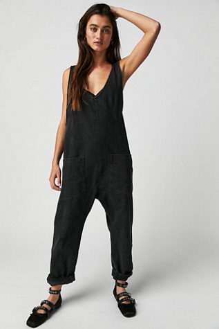 We The Free High Roller Jumpsuit en Mineral Black, pour femme chez Free People