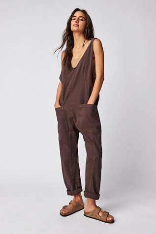 We The Free High Roller Jumpsuit at Free People in Mocha, Size: Medium