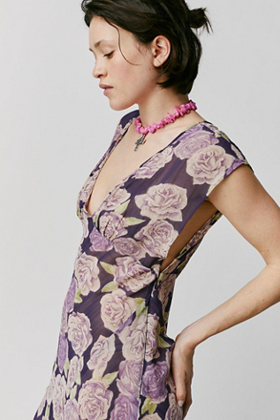 Robe Free People Rayée Rose Fluo & Ivoire - En Coton, Mini, Manches Courtes - Neuf Avec étiquettes