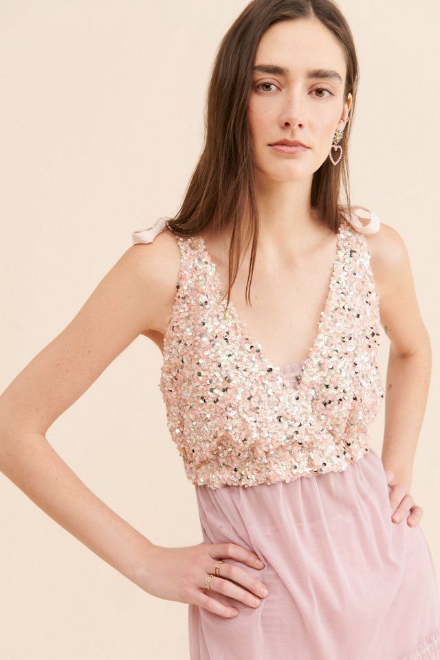 Big Night Sequin Crop Top | Free People