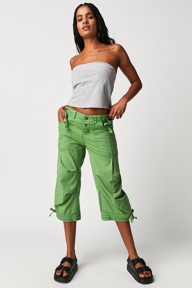 Cropped cargo hot sale trousers