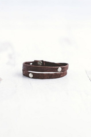 Giving Bracelets Brushed Silver Double Warrior Wrap Bracelet