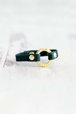Giving Bracelets Gold I Am Grateful Mantra Bracelet