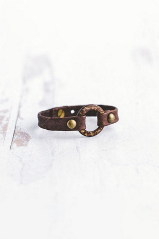 Giving Bracelets Circle Of Love Leather Bracelet at Free People in Brown