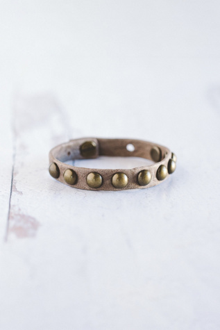 Giving Bracelets Antique Brass Dotty Leather Bracelet