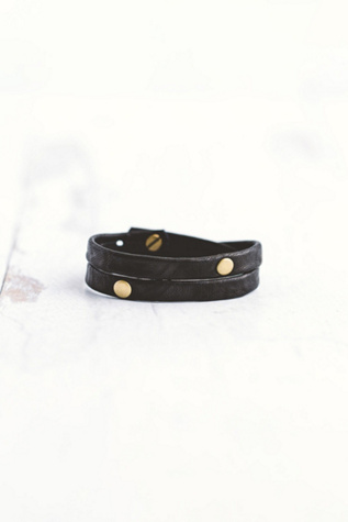 Giving Bracelets Antique Brass Double Warrior Wrap Bracelet