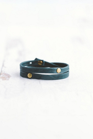 Giving Bracelets Antique Brass Double Warrior Wrap Bracelet at Free People in Blue