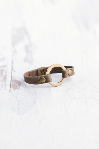 Giving Bracelets Antique Brass Grounding Leather Bracelet