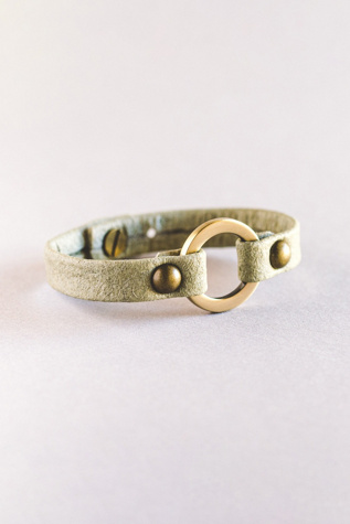 Giving Bracelets Antique Brass One Love Vegan Bracelet at Free People in Green