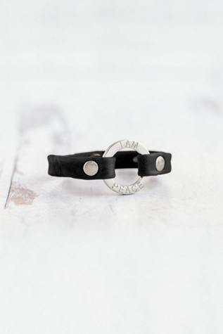 Giving Bracelets Brushed Silver I Am Peace Mantra Bracelet