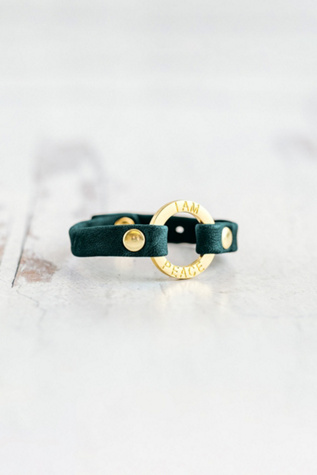 Giving Bracelets Gold I Am Peace Mantra Bracelet at Free People in Blue