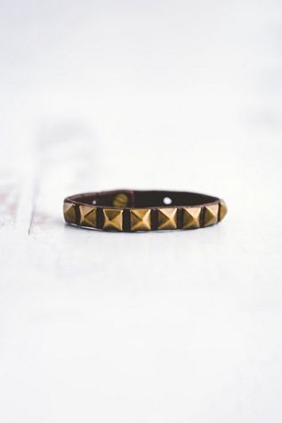 Giving Bracelets Antique Brass Rockstar Leather Bracelet