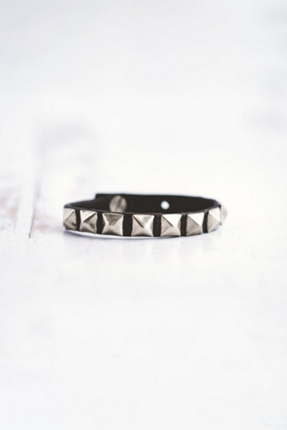Женский браслет Giving Bracelets Brushed Silver Rockstar Leather, цвет: Чёрный — фото 1