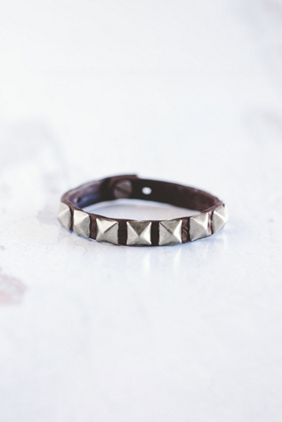 Giving Bracelets Brushed Silver Rockstar Leather Bracelet