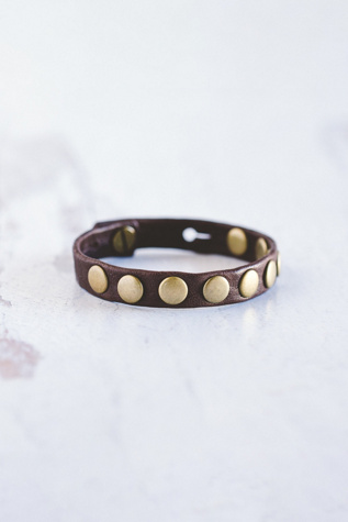 Giving Bracelets Antique Brass Tribe Leather Bracelet at Free People in Brown