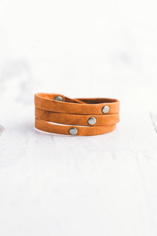 Giving Bracelets Brushed Silver Triple Warrior Wrap Leather Bracelet