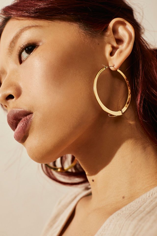 First Class Gold Plated Hoop Earrings