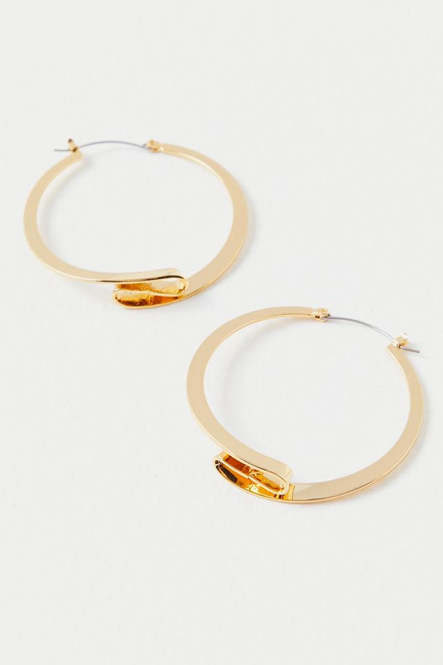 First Class Gold Plated Hoop Earrings #1