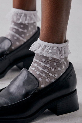 Only Hearts Ruffle Socks at Free People in White, Size: S/P