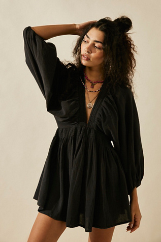 Free people hot sale black wrap dress