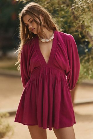 Good Feels Ruffle Long-Sleeve Mini Dress | Free People UK