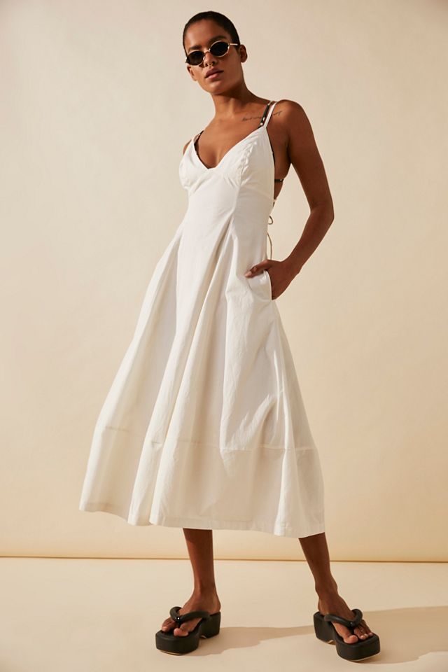 Free people on sale white midi dress