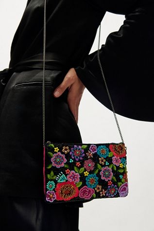 Sac téléphone bandoulière perlé Mary Frances