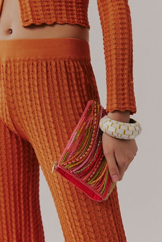 Mary Frances Beaded Crossbody Phone Bag at Free People in Orange