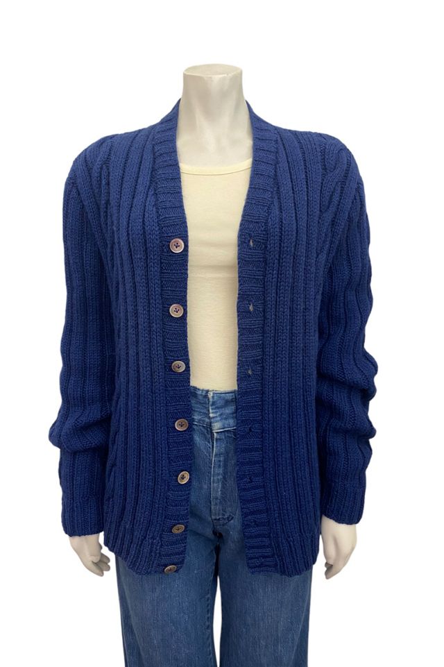 1950s Vintage Handknit Cable Knit Cardigan Sweater Selected by