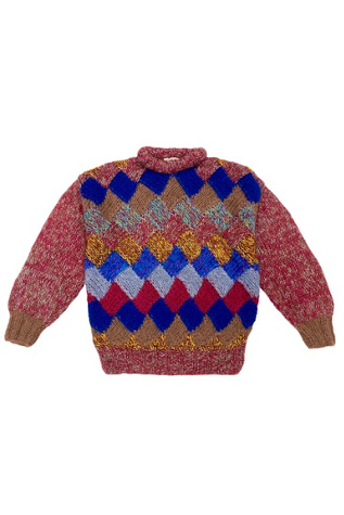 1980s Vintage Hand-knit Mock Neck Sweater Selected by BusyLady Baca & The Goods