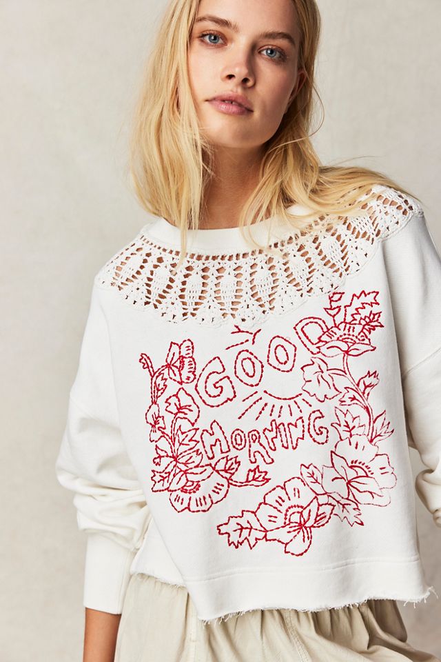 Free people white sweatshirt on sale