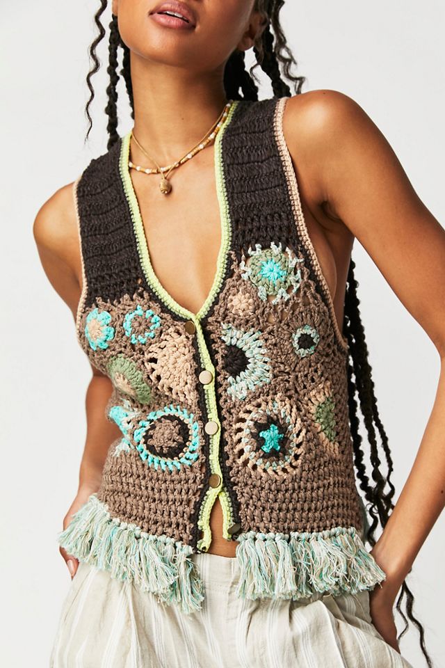 Gilet au crochet Desert Rose #3