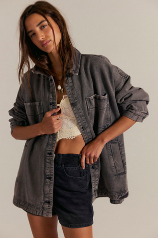 Women Vintage Patchwork Oversized Washed Jean Jacket Fashion Loose Long  Sleeve Boyfriend Denim Trucker Jacket Coats at  Women's Coats Shop