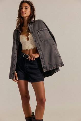 We The Free Madison City Denim Jacket at Free People in Black, Size: XL