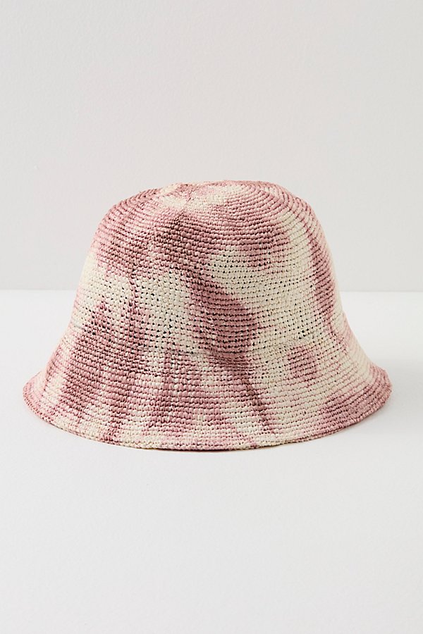 Modern Monarchie Dixie Tie Dye Straw Bucket Hat In Mauve