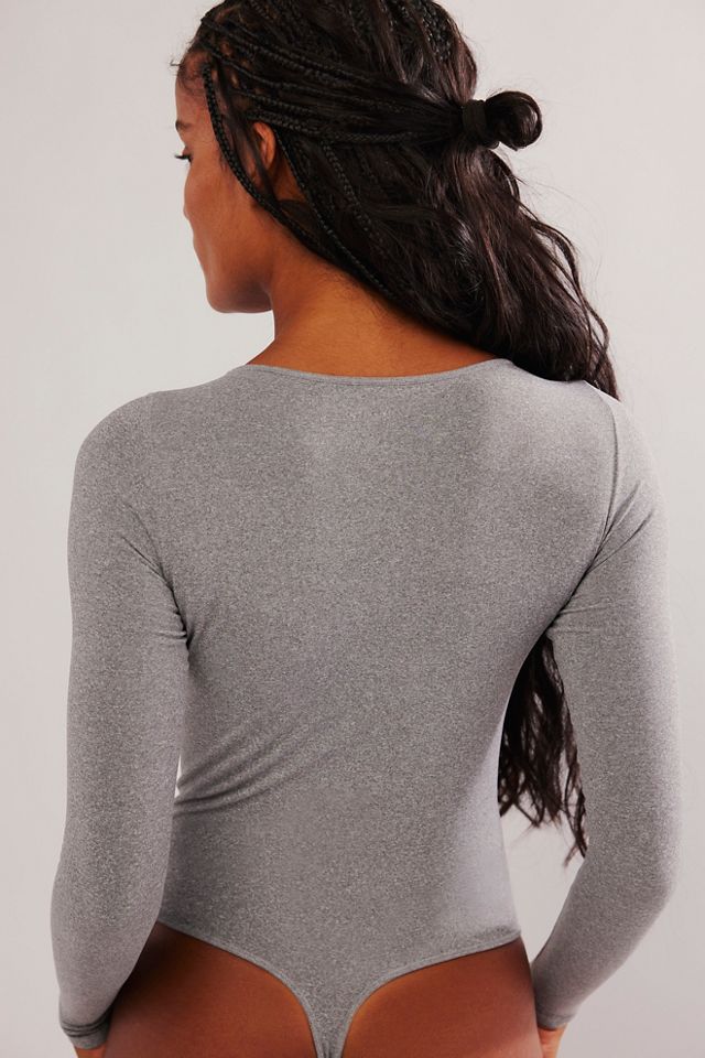Clean Lines Bodysuit  Grey - Thelma & Thistle