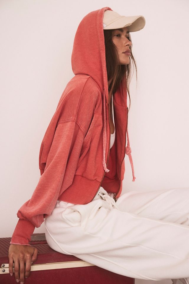 Slouchy zip up online hoodie