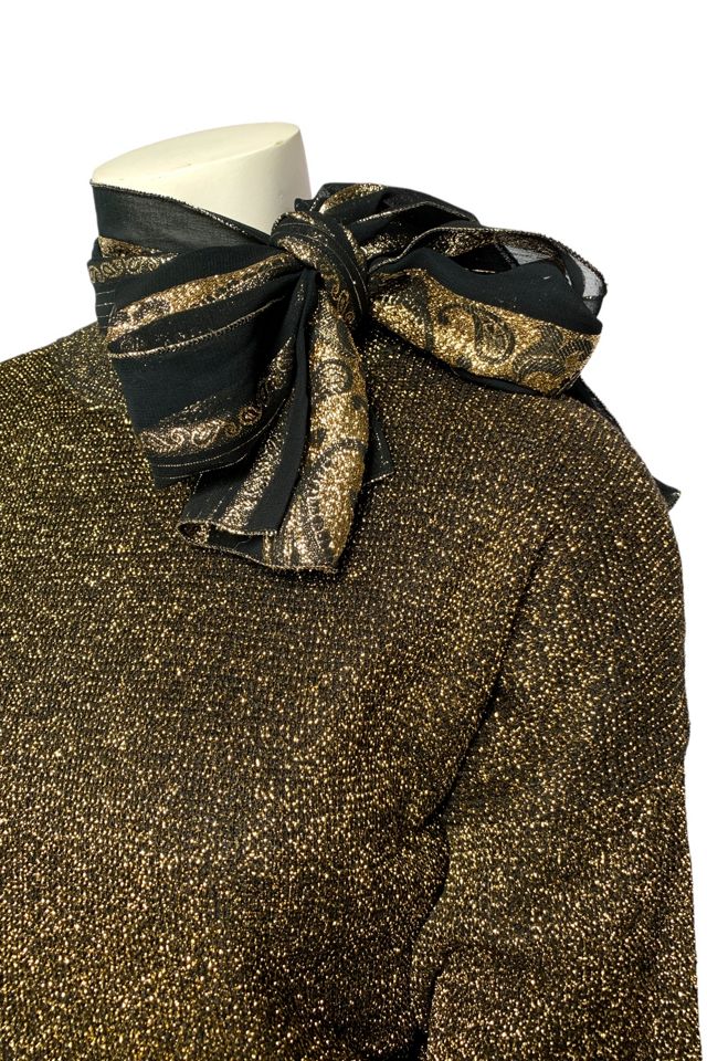 Dolce & Gabbana Leopard Print Silk Foulard in Metallic