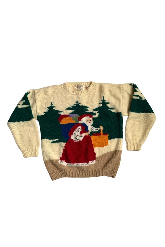 Vintage 1980s Woodland Santa Knit Sweater Selected by SharpLilTeeth Free People