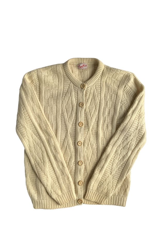 Vintage 1950s Cream Wool Cardigan Selected by SharpLilTeeth